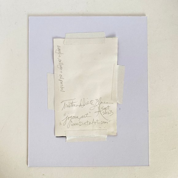 Joyful Art Original Wall Art Collage Oil Pastel Painting Mat Frame Ready 8x10in - Picture 9 of 9